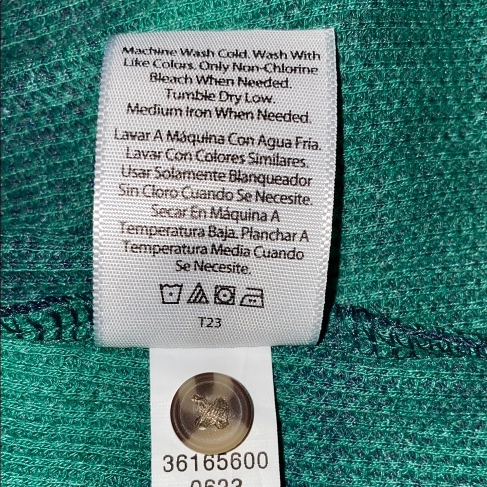 TERRA & SKY henley long sleeve waffle thermal pullover green blue top size 14W - Picture 10 of 13